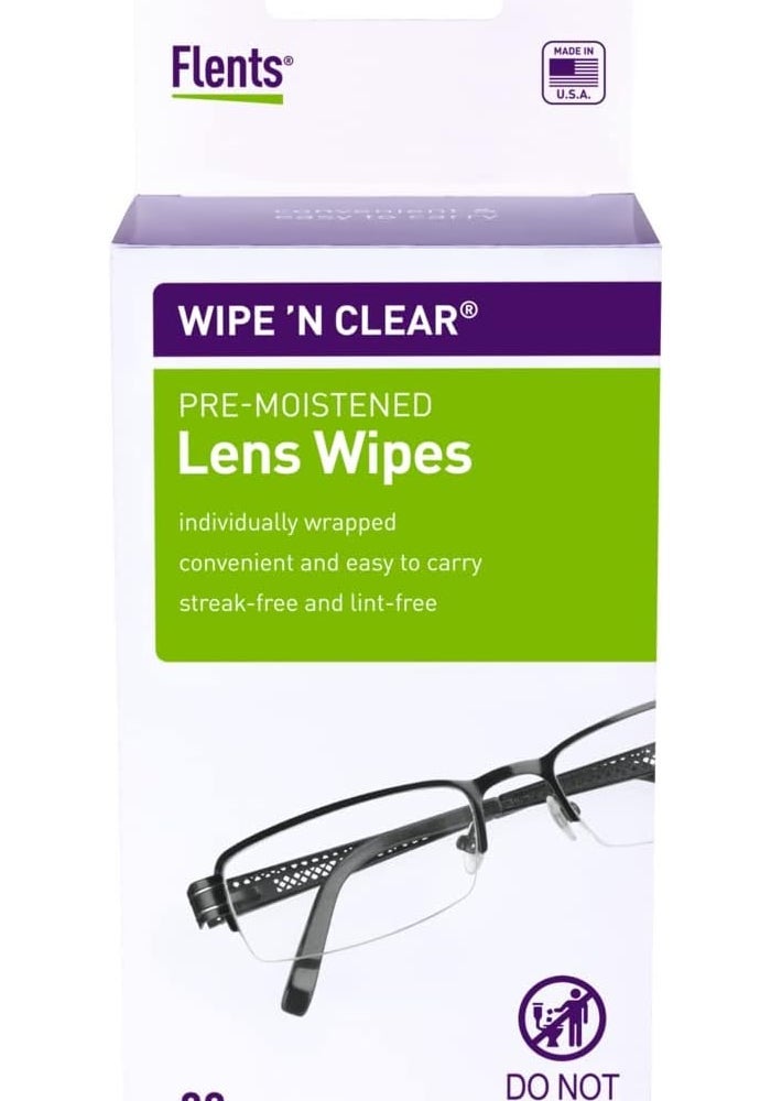 Flents Wipe 'N Clear Pre-Moistened Lens Wipes - 20 Count - Image 1
